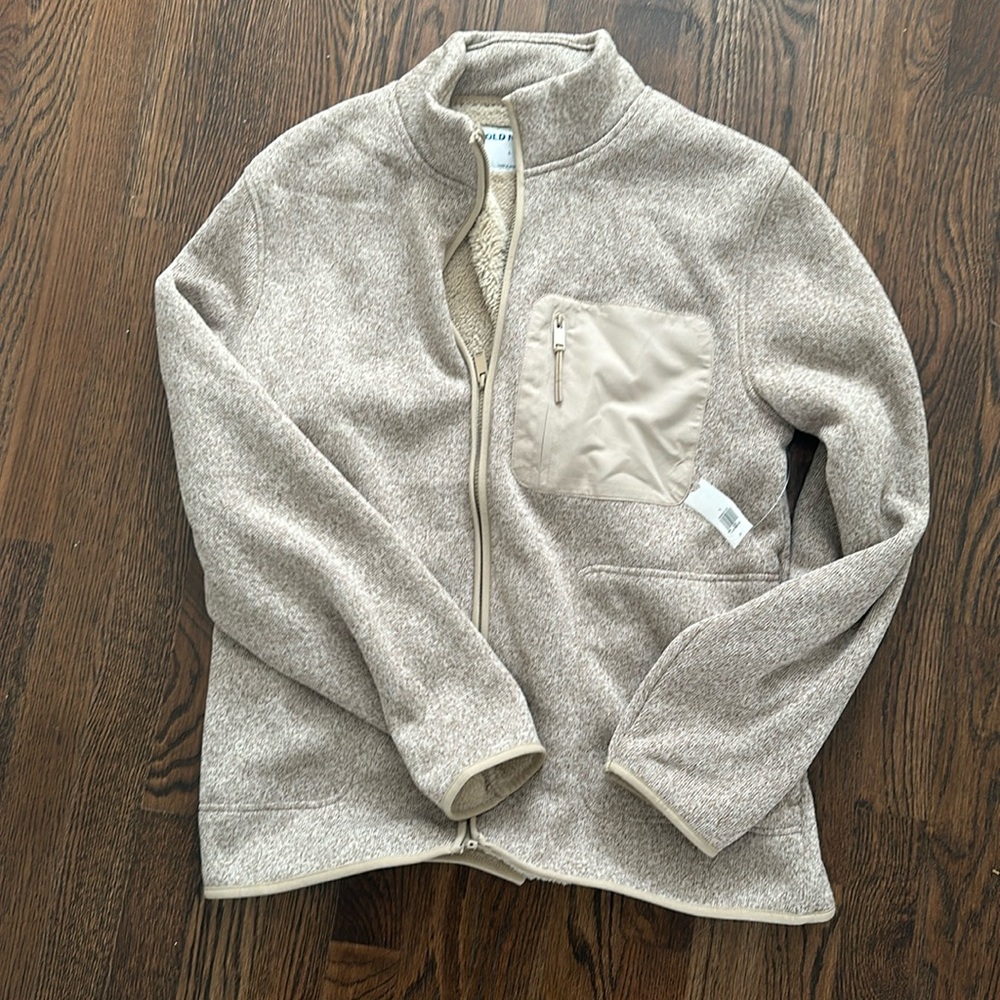 Tan Old Navy Zip Up Sweater/Sweatshirt NWT